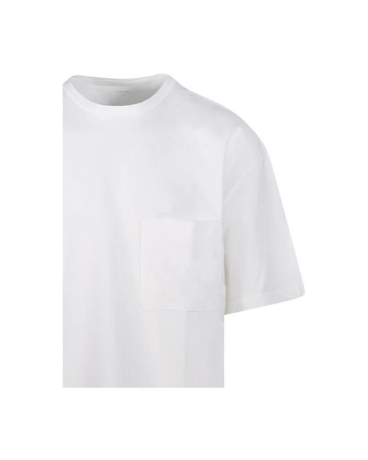 Lemaire Wh048 T-Shirt Met Korte Mouwen in het White voor heren