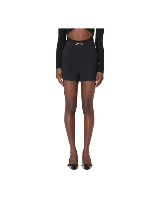 Elisabetta Franchi Black Short Shorts