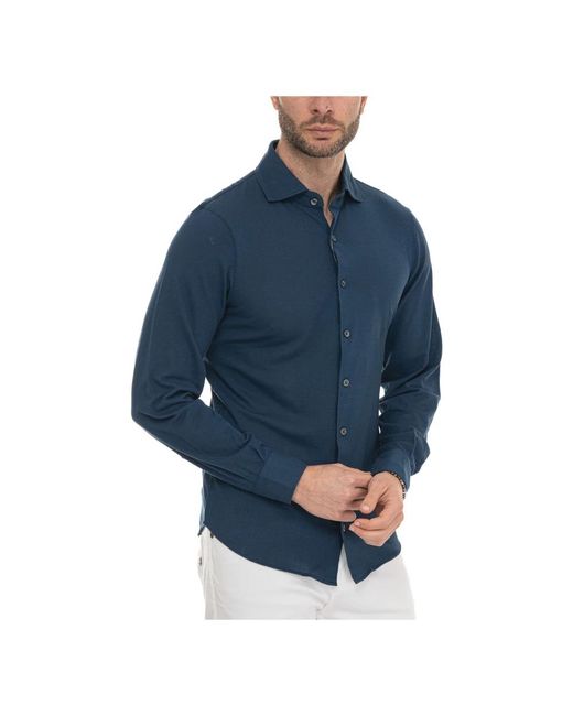Gran Sasso Blue Casual Shirts for men