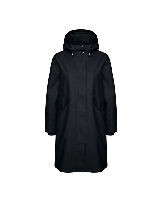 Part Two Jassen ,Blauw ,Katoen Donkerblauwe Loose-Fit Jas in het Black