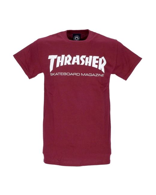 Thrasher Tops ,Bruin ,Katoen Skatemag Tee T-Shirt/Wit in het Red voor heren