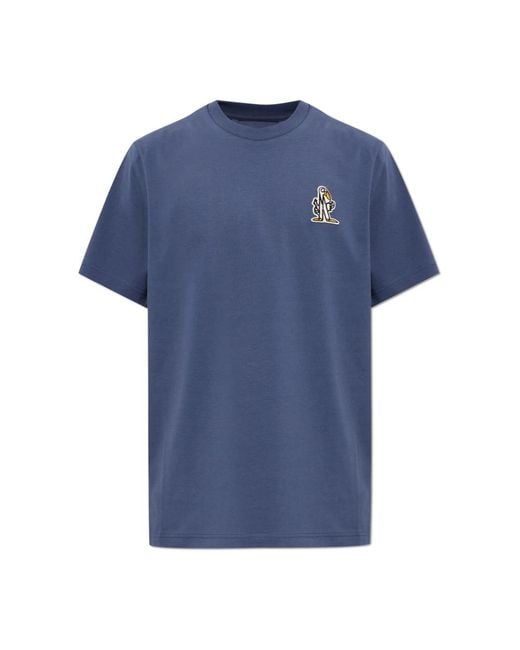 Moncler T-Shirt Met Patch in het Blue voor heren