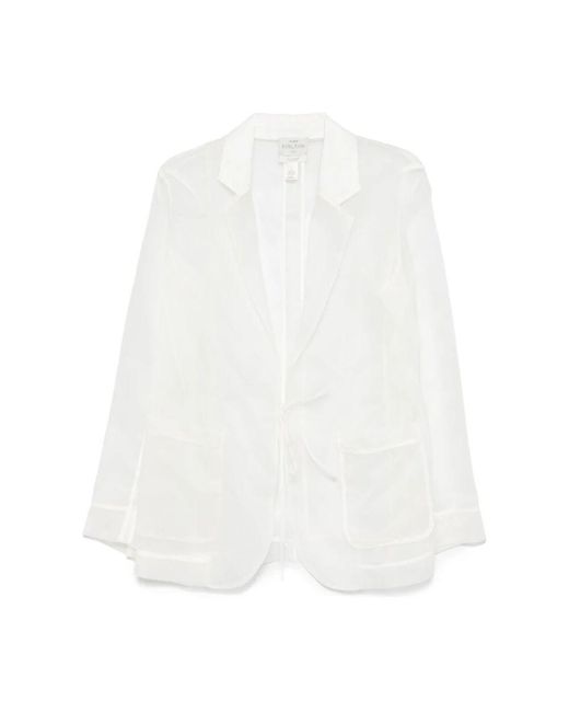 Forte Forte White Weiße Jacke Mit Frontbindung Lange Ärmel