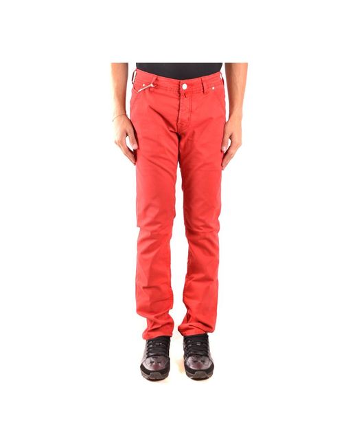 Jacob Cohen Denim Jeans in het Rood voor heren - Lyst