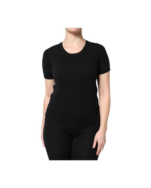 Dolce & Gabbana Black Round-Neck Knitwear