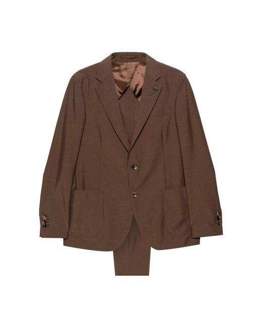 Lardini Brown Single Breasted Suits for men