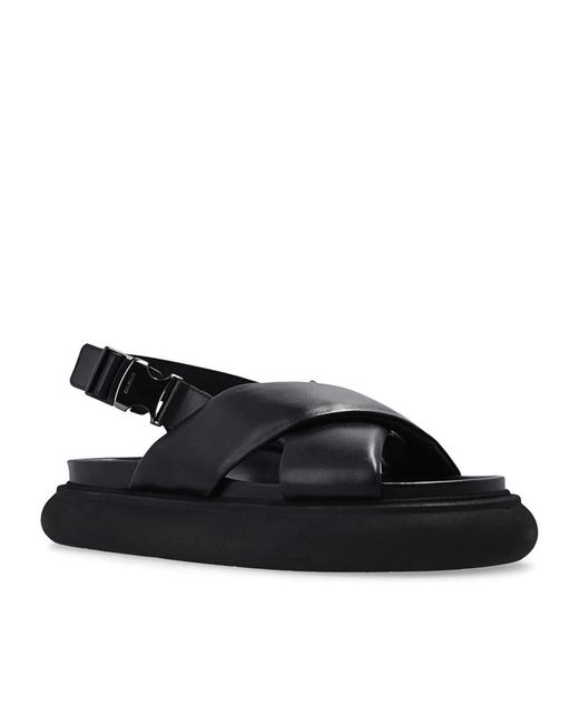 Moncler Black Flat Sandals