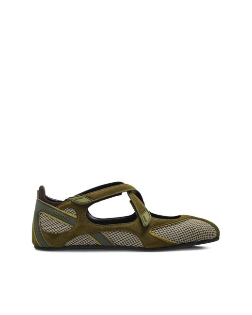 The Attico Green Ballerina Shoes