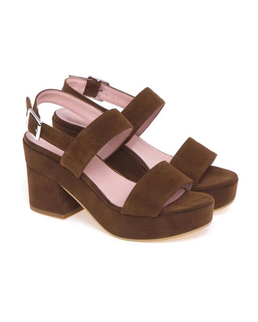 Anna F. Brown High Heel Sandals