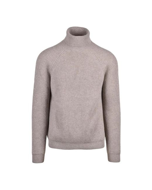 Alpha Studio Gray Turtlenecks for men