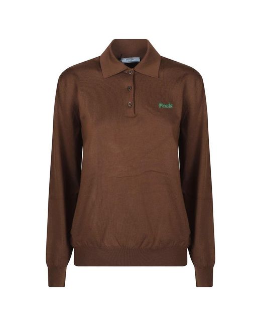 Polo Shirts Prada de color Brown