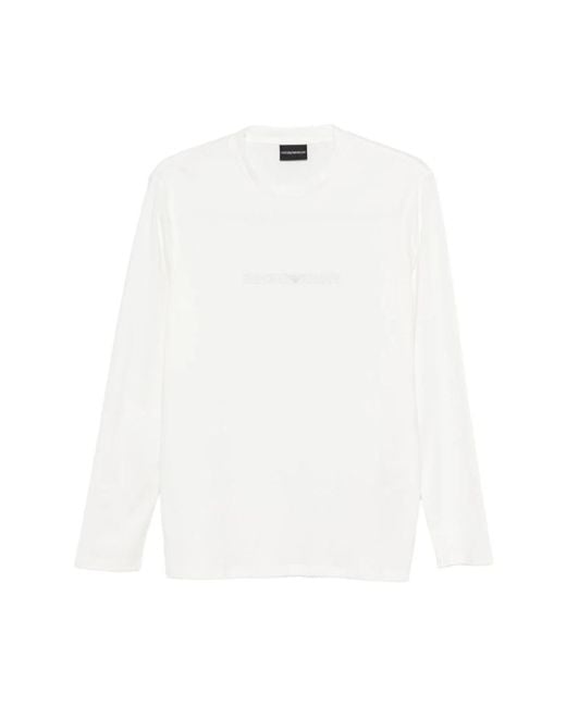 Emporio Armani White Long Sleeve Tops for men