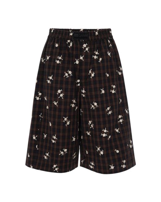 Ganni Black Casual Shorts