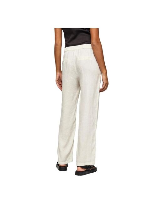 Pepe Jeans White Straight Trousers