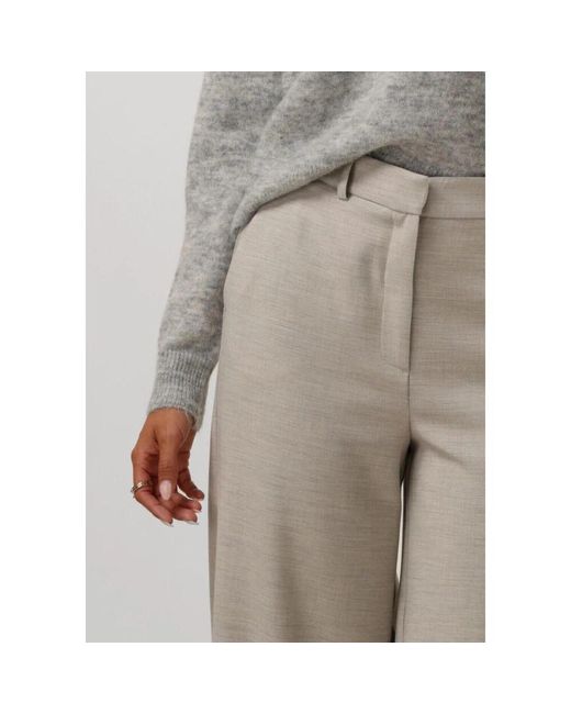 SELECTED Gray Weitgeschnittene, Elegante, Cremefarbene Hose