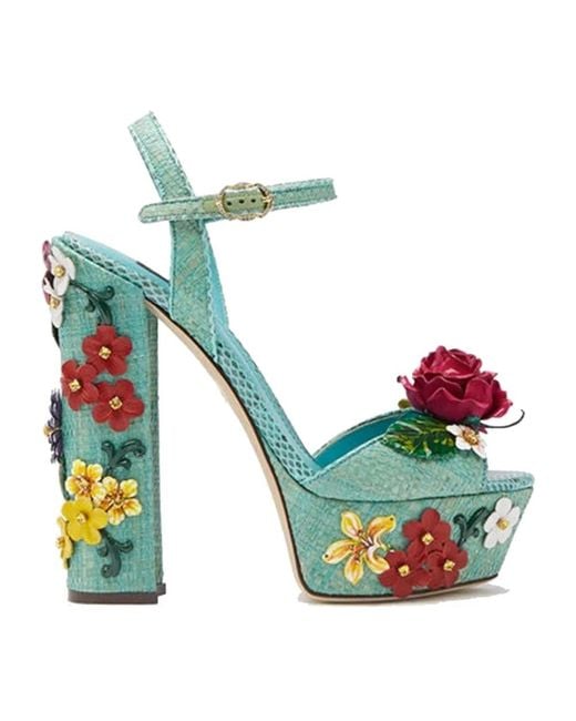 Dolce & Gabbana Green High Heel Sandals