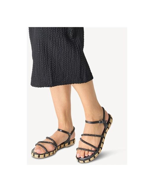 Flat Sandals Tamaris de color Black
