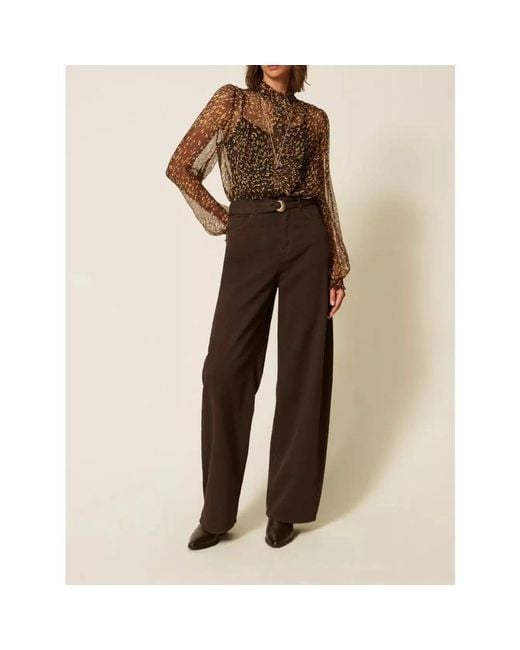 Twinset Brown Wide Trousers
