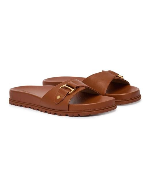 Ralph Lauren Brown Sliders