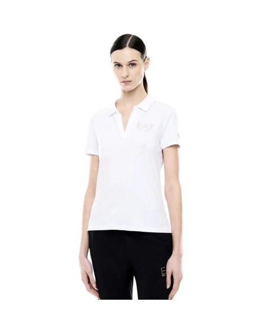 EA7 White Polo Shirts