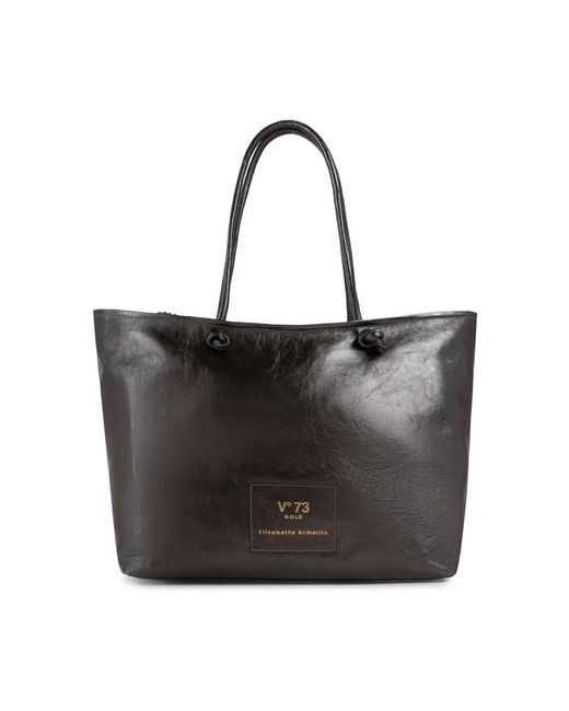 V73 Black Tote Bags