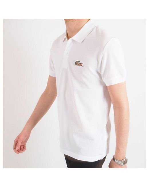 Logo Leopard Polo Lacoste pour homme en coloris Blanc | Lyst