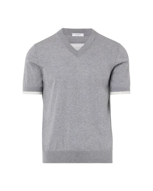 V-Neck Knitwear Paolo Pecora en coloris Gray
