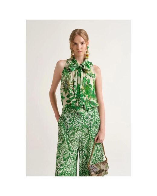 Maliparmi Green Sleeveless Tops