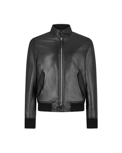 Tom Ford Gray Leather Jackets for men