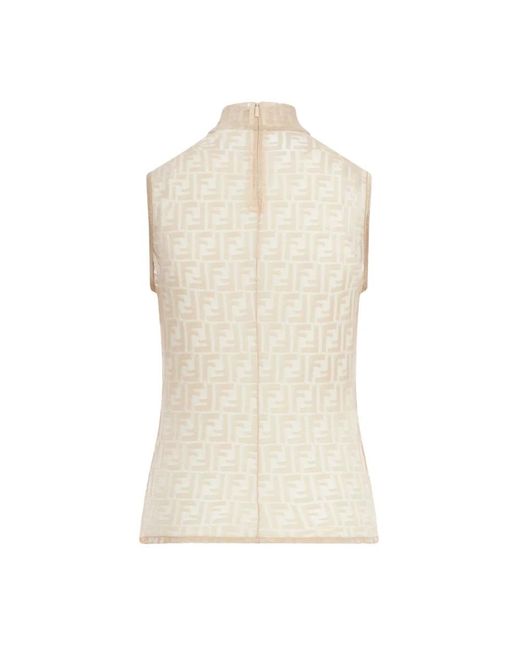 Fendi Sleeveless Top in het Natural