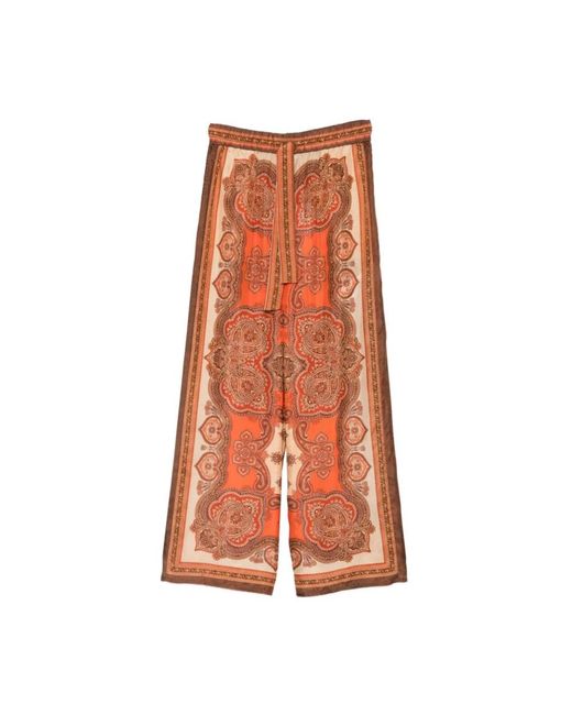 Zimmermann Orange Wide Trousers