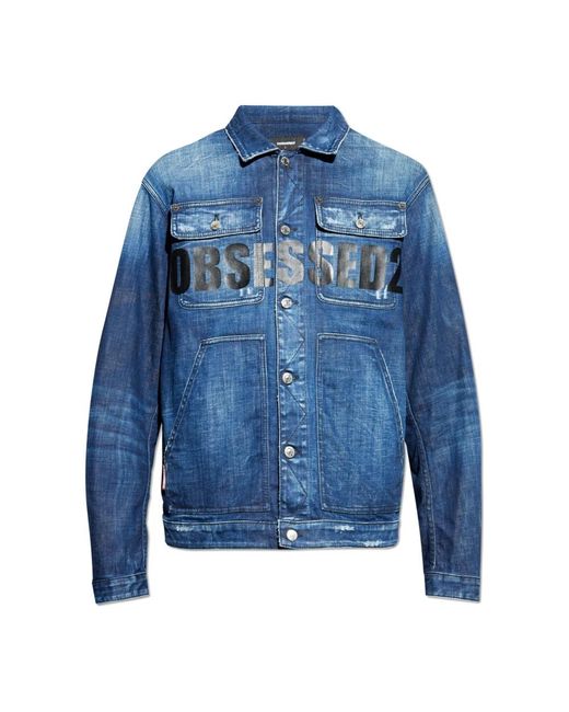 DSquared² Jassen ,Blauw ,Denim Denim Jacket Met Logo in het Blue voor heren