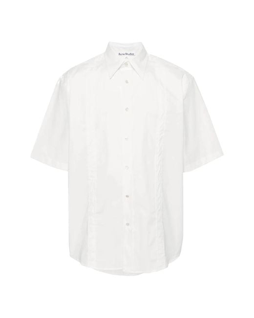 Acne White Short Sleeve Shirts for men