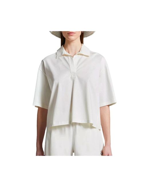 Moncler White Oversized baumwoll polo shirt