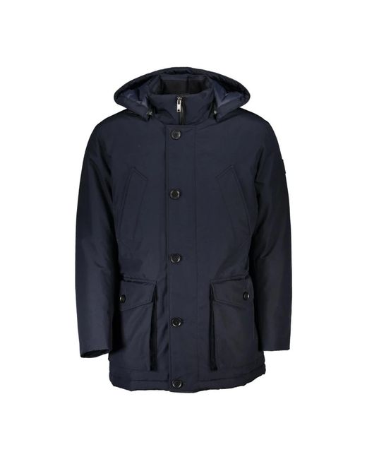HUGO Blaue Herrenjacke Mit Abnehmbarer Kapuze in Blue für Herren