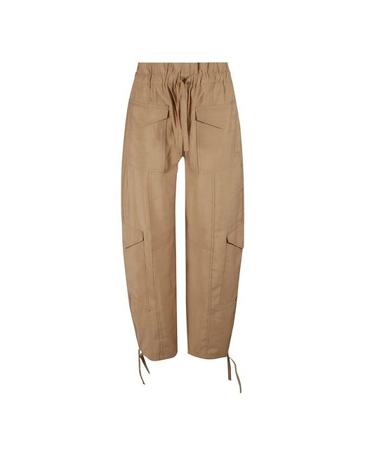 Ganni Natural Straight Trousers
