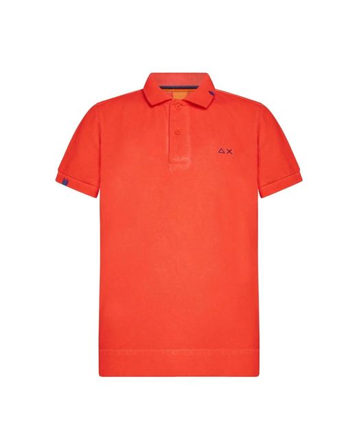 Sun 68 Tops ,Rood ,Katoen Rode Katoenen Polo Shirt in het Red voor heren