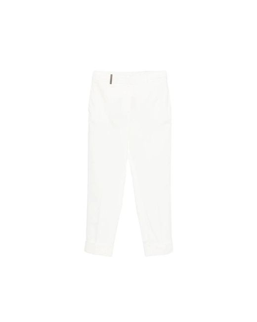 Peserico White Straight Trousers