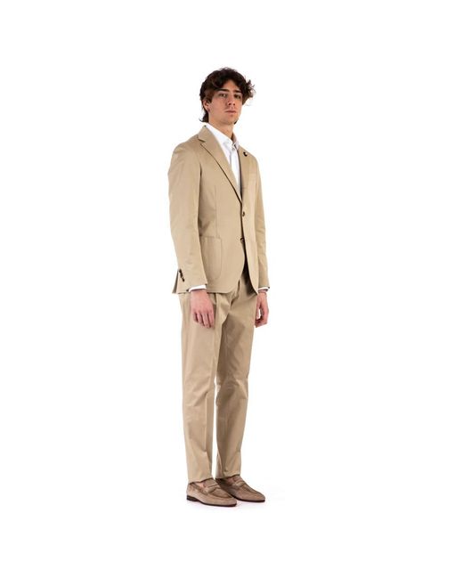 Lardini Natural Single Breasted Suits for men