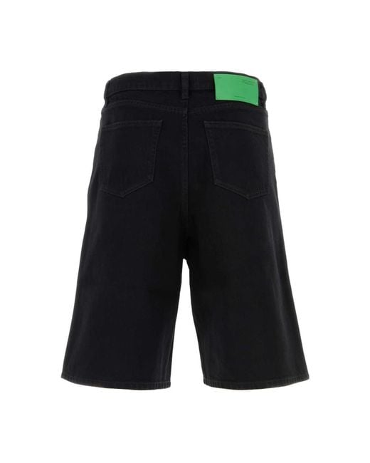 Off-White c/o Virgil Abloh Logo Patch Denim Shorts in het Black voor heren