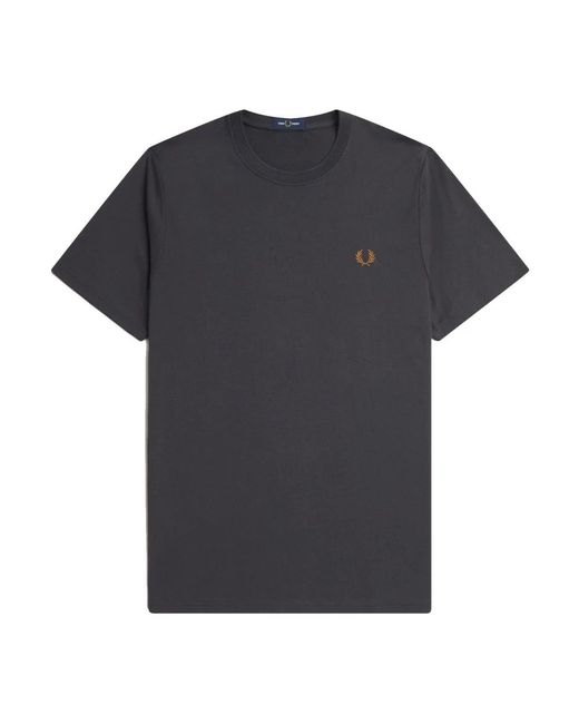 Fred Perry Tops ,Grijs ,Katoen T-Shirt Met Ronde Hals in het Black voor heren