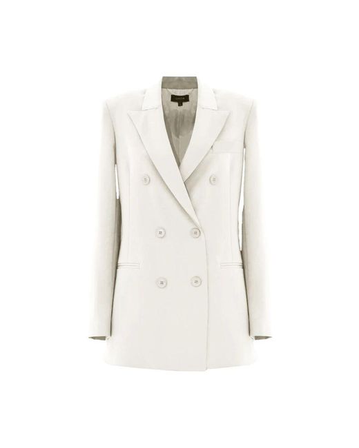 Kocca White Polyester-blazer gerader schnitt doppelreihig