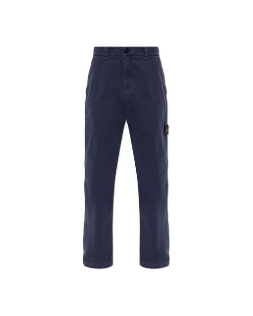 Straight Trousers di Stone Island in Blue da Uomo