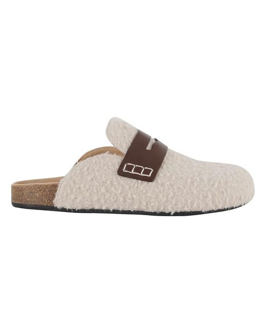 J.W. Anderson Pink Leder Loafer Mule Filz
