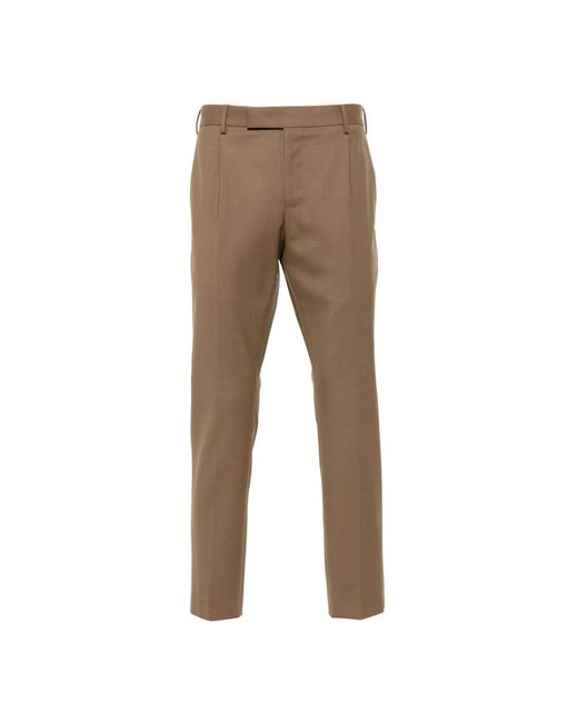 PT Torino Brown Suit Trousers for men