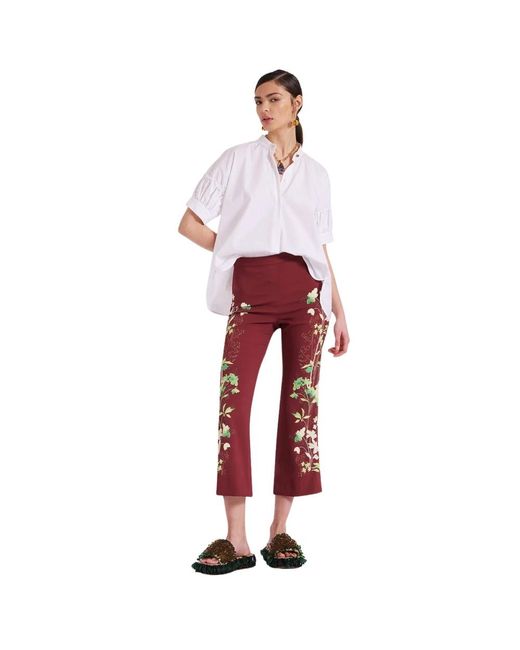 Cropped Trousers di LaDoubleJ in Red