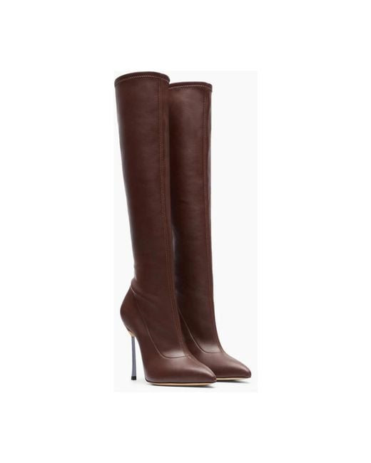 Casadei Brown Heeled Boots