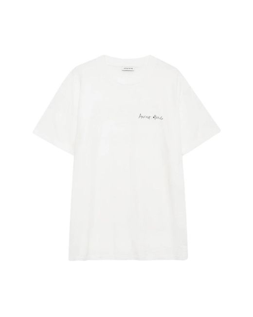 Anine Bing Walker Tee Lyrics in het White