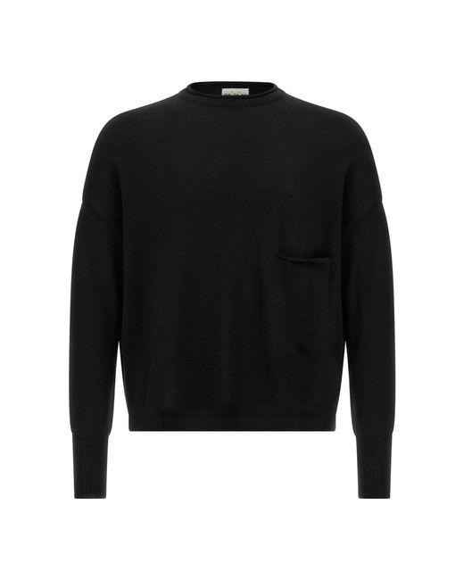 Ma'ry'ya Black Round-Neck Knitwear for men