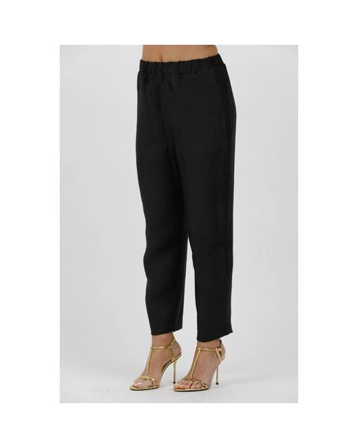 Alpha Studio Black Slim-Fit Trousers